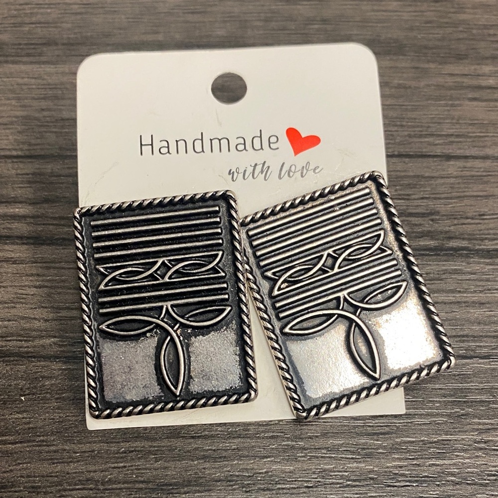 Handmade Silver Earrings with Intricate Design